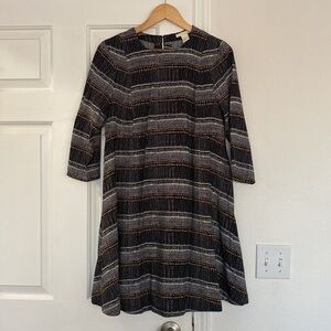 H&M bohemian boxy a-line dress with quarter length sleeves.